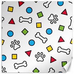 Dog Paw Seamless Pattern Footprint Bone Canvas 20  X 20 