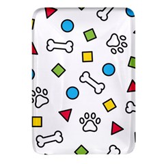 Dog Paw Seamless Pattern Footprint Bone Rectangular Glass Fridge Magnet (4 Pack)