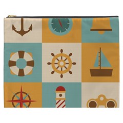 Nautical Elements Collection Cosmetic Bag (xxxl) by Bangk1t