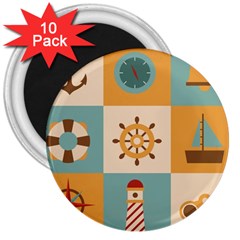 Nautical Elements Collection 3  Magnets (10 Pack) 