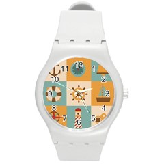 Nautical Elements Collection Round Plastic Sport Watch (m)