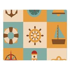 Nautical Elements Collection Premium Plush Fleece Blanket (large)