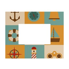 Nautical Elements Collection White Tabletop Photo Frame 4 x6  by Bangk1t