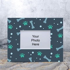 Bons Foot Prints Pattern Background White Tabletop Photo Frame 4 x6  by Bangk1t