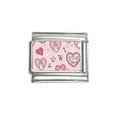 Cartoon Cute Valentines Day Doodle Heart Love Flower Seamless Pattern Vector Italian Charm (9mm)