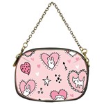 Cartoon Cute Valentines Day Doodle Heart Love Flower Seamless Pattern Vector Chain Purse (Two Sides) Back