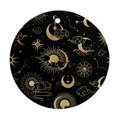 Asian Seamless Pattern With Clouds Moon Sun Stars Vector Collection Oriental Chinese Japanese Korean Ornament (round) by Bangk1t