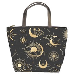 Asian Seamless Pattern With Clouds Moon Sun Stars Vector Collection Oriental Chinese Japanese Korean Bucket Bag by Bangk1t