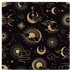 Asian Seamless Pattern With Clouds Moon Sun Stars Vector Collection Oriental Chinese Japanese Korean Uv Print Square Tile Coaster 