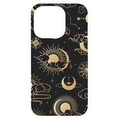 Asian Seamless Pattern With Clouds Moon Sun Stars Vector Collection Oriental Chinese Japanese Korean Iphone 14 Pro Black Uv Print Case by Bangk1t