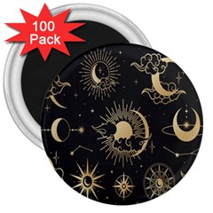 Asian-set With Clouds Moon-sun Stars Vector Collection Oriental Chinese Japanese Korean Style 3  Magnets (100 Pack) by Bangk1t