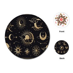 Asian-set With Clouds Moon-sun Stars Vector Collection Oriental Chinese Japanese Korean Style Playing Cards Single Design (round) by Bangk1t