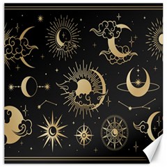 Asian-set With Clouds Moon-sun Stars Vector Collection Oriental Chinese Japanese Korean Style Canvas 12  X 12  by Bangk1t