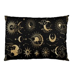 Asian-set With Clouds Moon-sun Stars Vector Collection Oriental Chinese Japanese Korean Style Pillow Case by Bangk1t