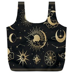 Asian-set With Clouds Moon-sun Stars Vector Collection Oriental Chinese Japanese Korean Style Full Print Recycle Bag (xl)