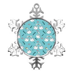 Elegant Swan Pattern Design Metal Small Snowflake Ornament