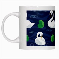 Swan Pattern Elegant Design White Mug
