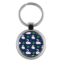 Swan Pattern Elegant Design Key Chain (round)