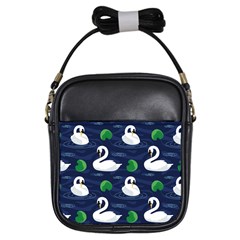 Swan Pattern Elegant Design Girls Sling Bag