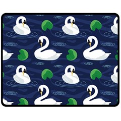 Swan Pattern Elegant Design Fleece Blanket (medium)