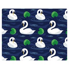 Swan Pattern Elegant Design Two Sides Premium Plush Fleece Blanket (medium) by Bangk1t