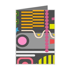 Pattern Geometric Abstract Colorful Arrows Lines Circles Triangles Mini Greeting Card by Bangk1t