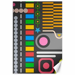 Pattern Geometric Abstract Colorful Arrows Lines Circles Triangles Canvas 12  X 18  by Bangk1t