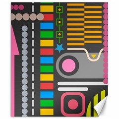 Pattern Geometric Abstract Colorful Arrows Lines Circles Triangles Canvas 20  X 24  by Bangk1t