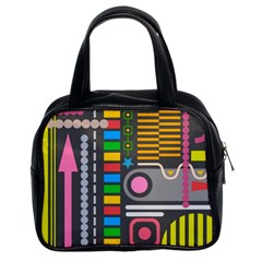 Pattern Geometric Abstract Colorful Arrows Lines Circles Triangles Classic Handbag (two Sides)