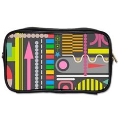 Pattern Geometric Abstract Colorful Arrows Lines Circles Triangles Toiletries Bag (two Sides)