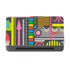 Pattern Geometric Abstract Colorful Arrows Lines Circles Triangles Memory Card Reader With Cf