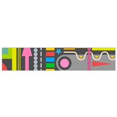 Pattern Geometric Abstract Colorful Arrows Lines Circles Triangles Small Premium Plush Fleece Scarf