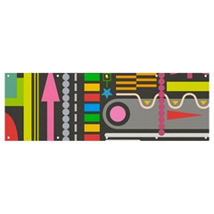 Pattern Geometric Abstract Colorful Arrows Lines Circles Triangles Banner And Sign 12  X 4  by Bangk1t