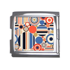 Geometric Abstract Pattern Colorful Flat Circles Decoration Mega Link Italian Charm (18mm)