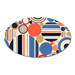 Geometric Abstract Pattern Colorful Flat Circles Decoration Oval Magnet