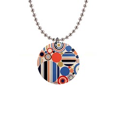 Geometric Abstract Pattern Colorful Flat Circles Decoration 1  Button Necklace by Bangk1t