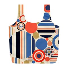 Geometric Abstract Pattern Colorful Flat Circles Decoration Full Print Recycle Bag (l)