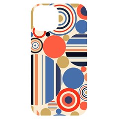 Geometric Abstract Pattern Colorful Flat Circles Decoration Iphone 14 Black Uv Print Case by Bangk1t