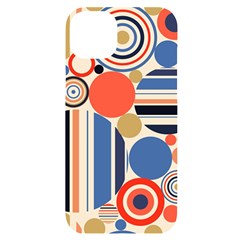 Geometric Abstract Pattern Colorful Flat Circles Decoration Iphone 14 Plus Black Uv Print Case by Bangk1t