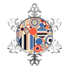 Geometric Abstract Pattern Colorful Flat Circles Decoration Metal Small Snowflake Ornament