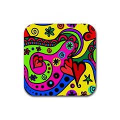 Seamless Doodle Rubber Coaster (square)