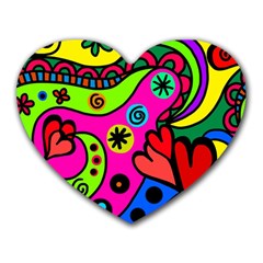 Seamless Doodle Heart Mousepad