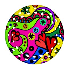 Seamless Doodle Round Filigree Ornament (two Sides)
