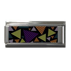 Abstract Pattern Design Various Striped Triangles Decoration Superlink Italian Charm (9mm) by Bangk1t