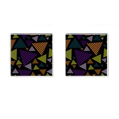 Abstract Pattern Design Various Striped Triangles Decoration Cufflinks (square) by Bangk1t