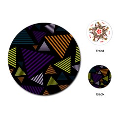 Abstract Pattern Design Various Striped Triangles Decoration Playing Cards Single Design (round) by Bangk1t