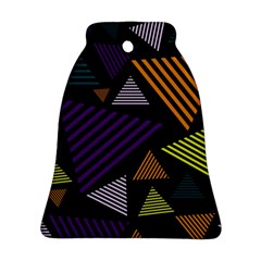 Abstract Pattern Design Various Striped Triangles Decoration Bell Ornament (two Sides)