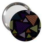 Abstract Pattern Design Various Striped Triangles Decoration 3  Handbag Mirrors Front