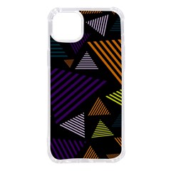 Abstract Pattern Design Various Striped Triangles Decoration Iphone 14 Plus Tpu Uv Print Case by Bangk1t