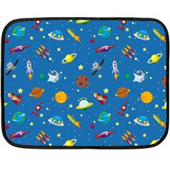 Space Rocket Solar System Pattern Fleece Blanket (mini) by Bangk1t